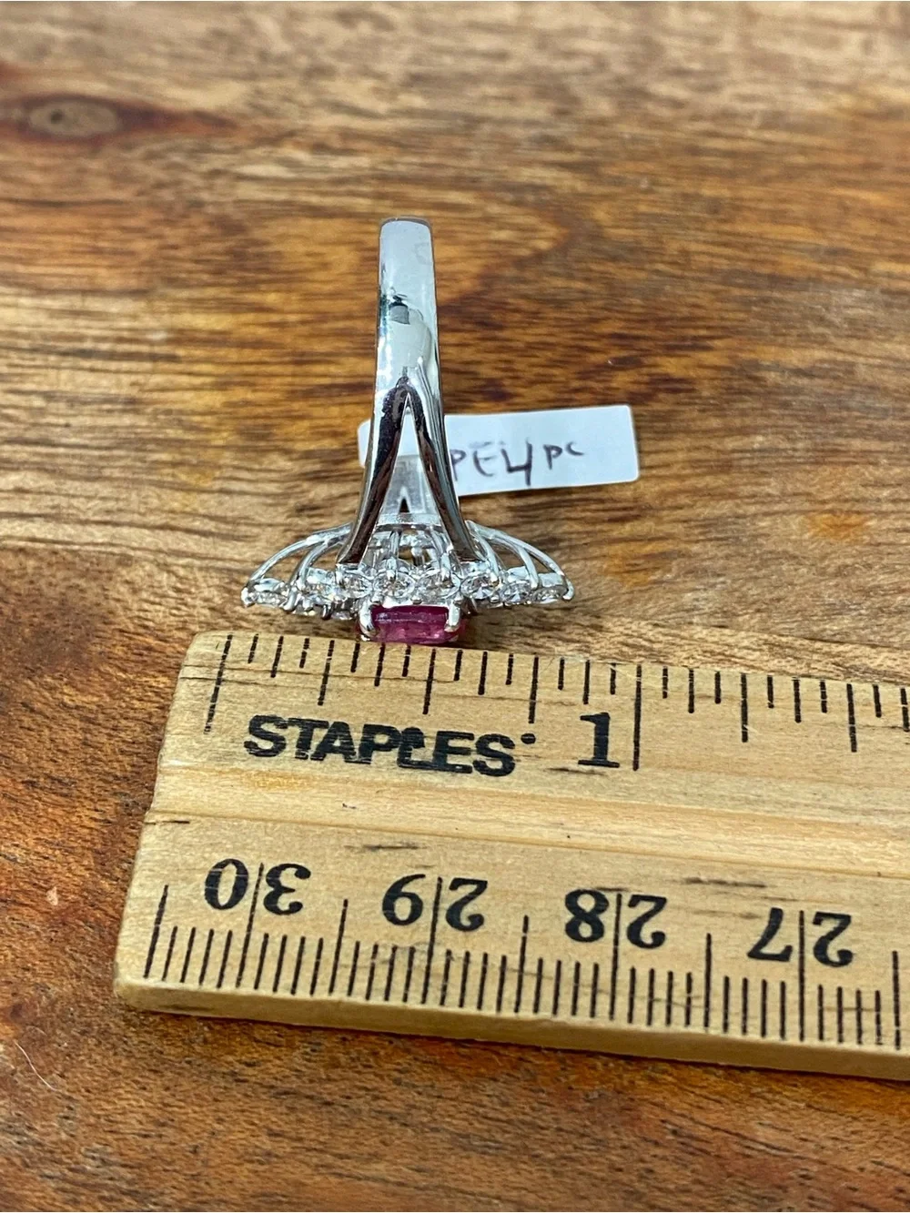 925 Sterling Silver Ruby And CZ Ring